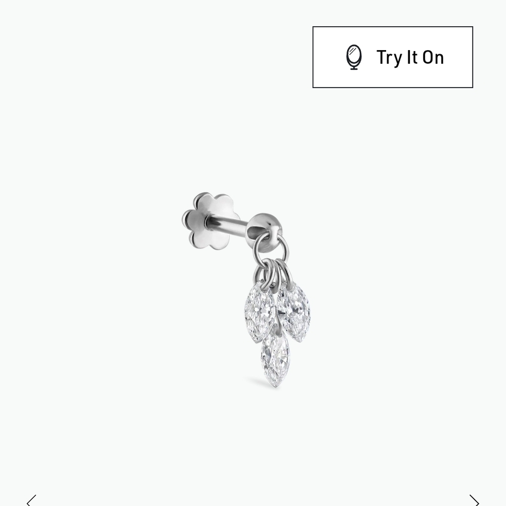 Maria Tash Silver Triple Leaf Earrings